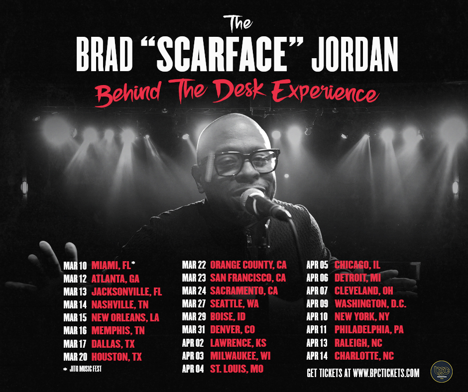 Platinum-Selling Rapper Scarface Announces The Brad “Scarface” Jordan: Behind The Desk Experience” Tour Presented by The Black Promoters Collective