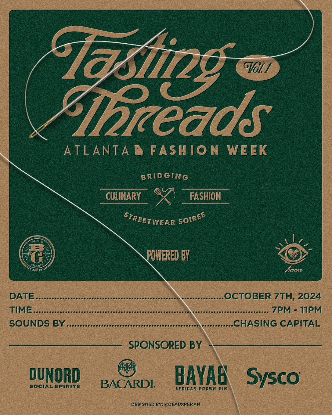 The Aware Brand x Marcus Bar & Grille Present: Tasting Threads Vol. 1 at Atlanta Fashion Week